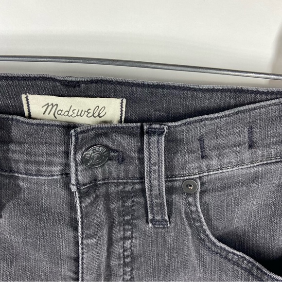 Madewell Size 27 9'' High Rise Skinny Jeans Washed Black Distressed Ripped Knee - Picture 7 of 10
